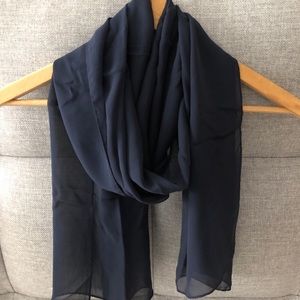Navy Silk Scarf